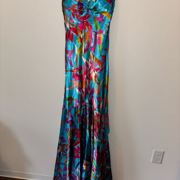 Vintage 2000’s colorful and flowy floral y2k prom dress/gown - Picture 5 of 8